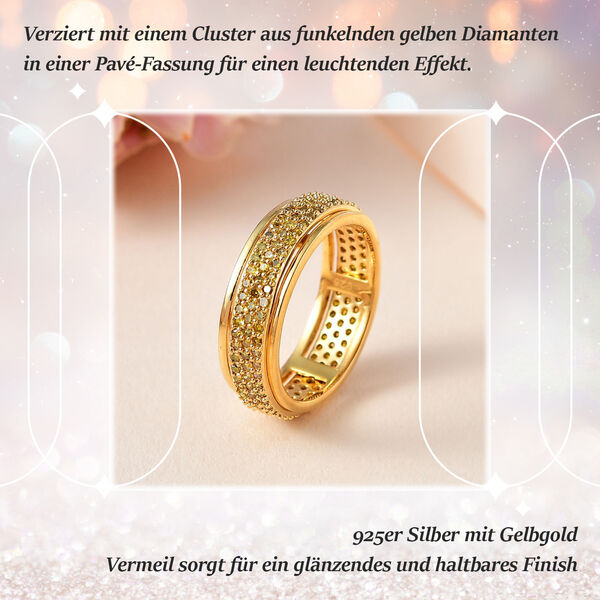 Anti-Stress Spinning Ring mit gelben Diamanten P3, ca. 1,00 ct. image number 3