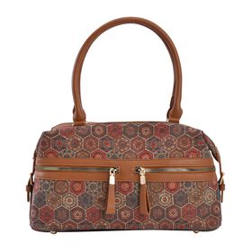 Handtasche aus Naturkork mit RFID-Schutz, mehrfarbig gemustert