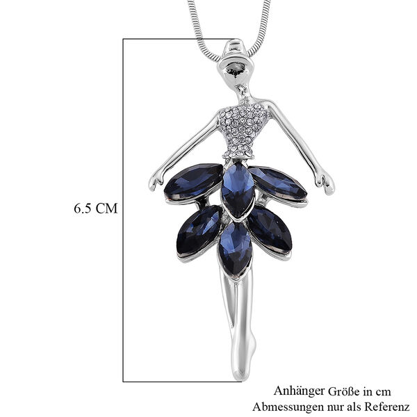 Blau Kristall, Wei&szlig;er Kristall Anh&auml;nger mit Kette ca. 63.5 cm + 5 cm Extender image number 6
