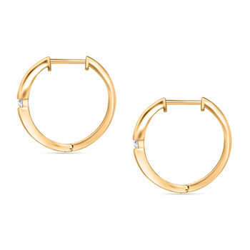 LUXURIANT SI GH Labor Diamant Ohrringe, 925 Silber Gelbgold Vermeil - 0,10 ct.