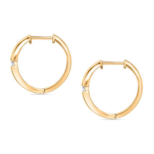 LUXURIANT SI GH Labor Diamant Ohrringe, 925 Silber Gelbgold Vermeil - 0,10 ct. image number 3