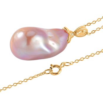 13-16 mm mehrfarbiger Barockperlen-Anh&auml;nger mit 45cm Kette