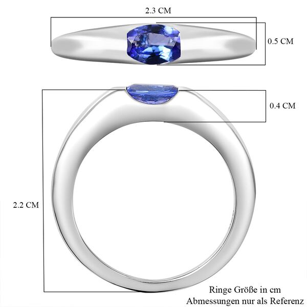 Tansanit Ring 925 Silber platiniert (Gr&ouml;&szlig;e 17.00) ca. 0,47 ct image number 6