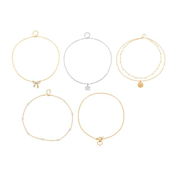 Weiße Muschelkernperle, Kunststoff Perle Schmuckset Legierung, Legierung emailliert, Legierung Std Gelb image number 3