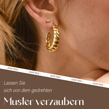 EVER TRUE Designer inspirierter gedrehter 19cm Armreif und Creolen in Goldton