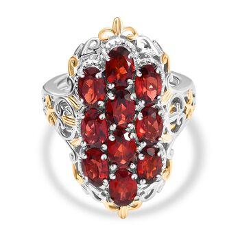 Roter Granat Ring Messing (Gr&ouml;&szlig;e 17.00) ca. 5,12 ct