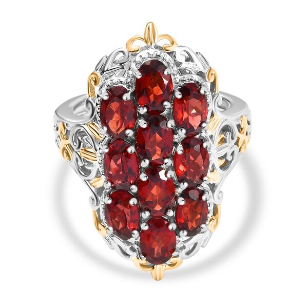 Roter Granat Ring Messing (Gr&ouml;&szlig;e 17.00) ca. 5,12 ct