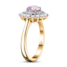 LUXORO zertifiziert und geprüft AAA rosa Saphir und Diamant Ring in 585 Gold - 1,82 ct.