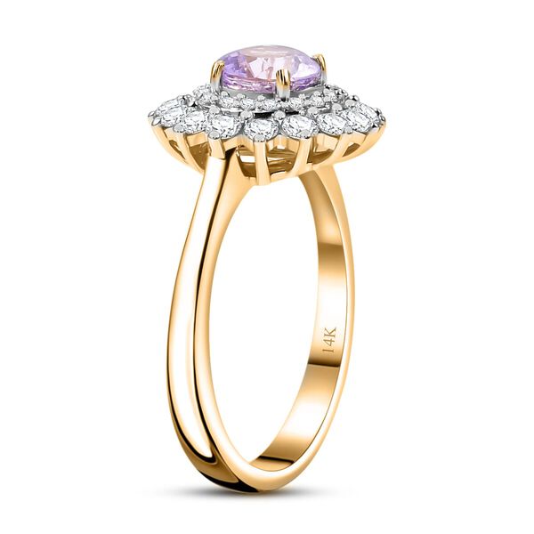 LUXORO zertifiziert und gepr&uuml;ft AAA rosa Saphir und Diamant Ring in 585 Gold - 1,82 ct. image number 3