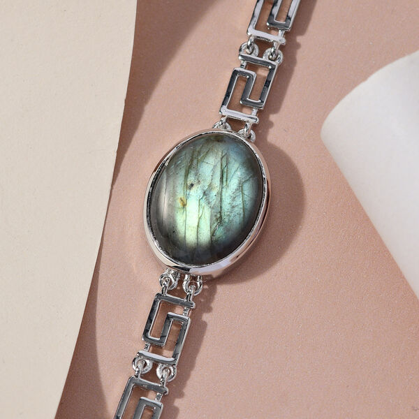 Labradorit-Armband, ca. 19 cm, Messing ca. 15,38 ct image number 2