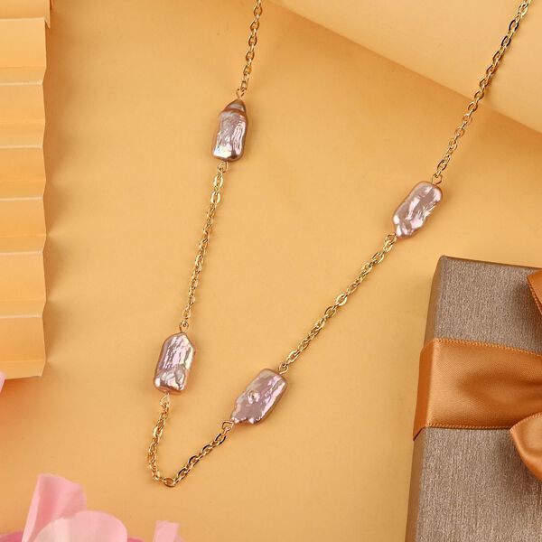 Lila Keshi Perle-Halskette image number 7