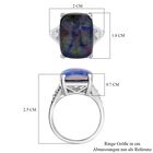 Boulder Opal Triplett und Zirkon-Ring, 925 Silber rhodiniert, 7,09 ct. image number 6