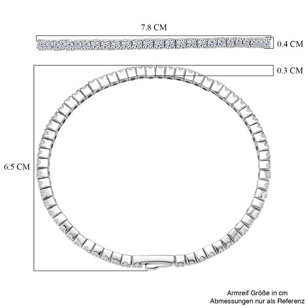 LUXURIANT SGL zertifizierter SI-GH Labor Diamant 19cm Armreif, 925 Silber rhodiniert - 5 ct. image number 6