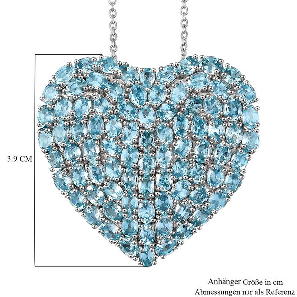 D'Joy blauer Zirkon Anh&auml;nger mit 45cm Kette - 21,37 ct. image number 7