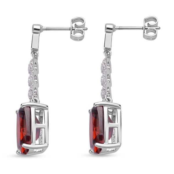 Rote Zirkonia Ohrringe, Edelstahl ca. 18,47 ct image number 4