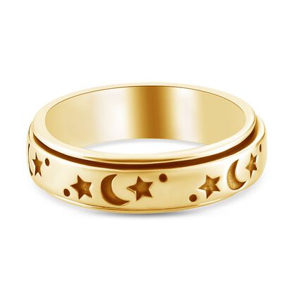 Mystischer Spinning-Ring, vergoldetes Silber