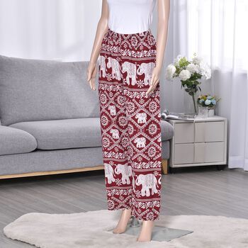 Gewebte Viskosehose, L&auml;nge 103/ H&uuml;fte 66/ Taille 56cm, rot