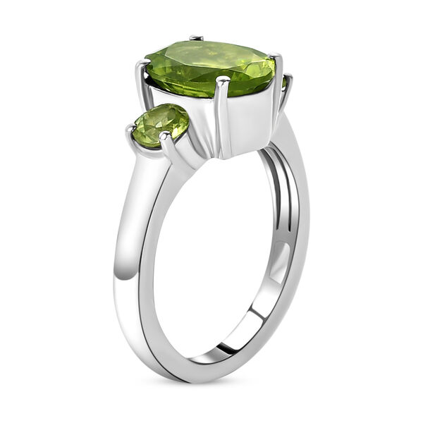 Nat&uuml;rlicher Peridot-Ring, 925 Silber platiniert  ca. 2,81 ct image number 5