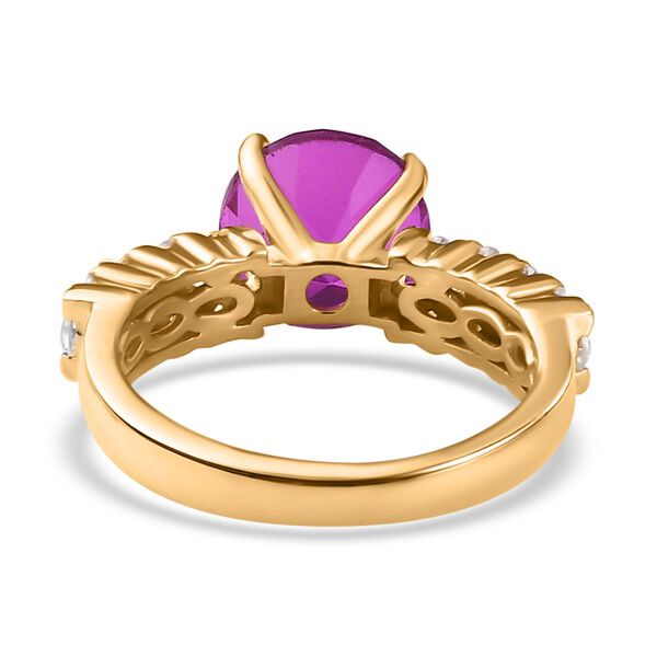 Strahlender Orchidee Quarz und Zirkon-Ring - 4,14 ct. image number 6