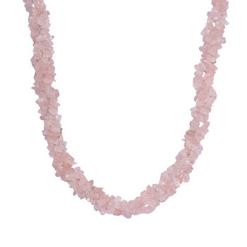Rosenquarz Halskette, 50 cm - 370 ct.