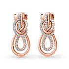 AAA Zirkonia Knotendesign Ohrringe, Messing, rosévergoldet