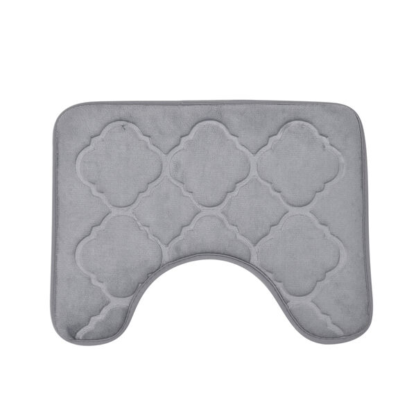 2er-Set Flanell geprägtes Matten Set mit Memory Foam Futter, Größe 50x80+50x40 cm, Grau image number 4