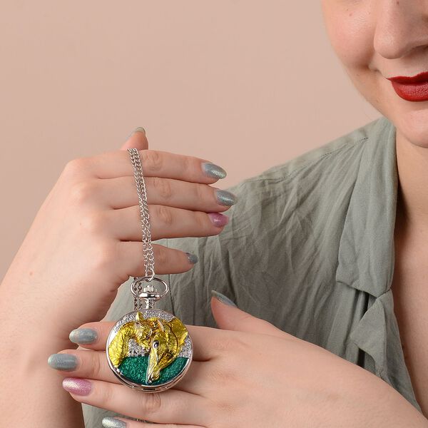 STRADA Taschenuhr mit 79cm Kette im Giraffenmotiv, Japanisches Uhrwerk image number 2