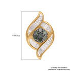 Grüne Diamant, Weißer Diamant Ohrringe 925 Silber Gelbgold Vermeil ca. 0.33 ct image number 4