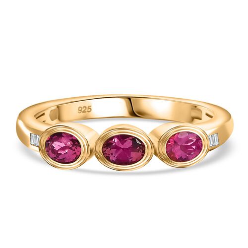 Labor roter Beryll und Diamant-Ring - 0,52 ct. image number 0