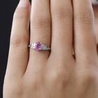 Fissure gefüllt rosa Saphir und Diamant Ring 925 Silber platiniert  ca. 1,33 ct image number 2