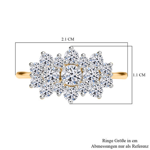 LUXURIANT DIAMOND- SGL zertifizierter VS-EF Labor Diamant Ring, 925 Silber 750 Gelbgold Vermeil - 1 ct. image number 5