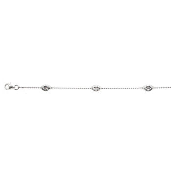 925 Silber rhodiniert Armband ca. 18 cm mit 2.5 cm extender, ca. 2,28