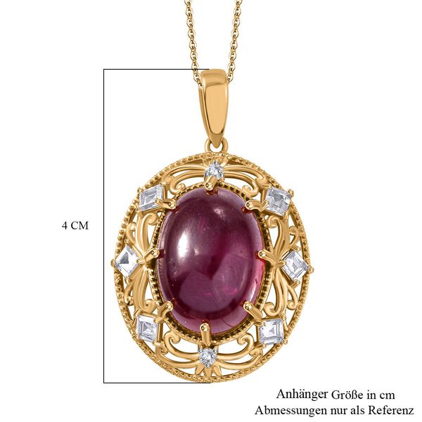 AA afrikanischer Rubin und Zirkon-Anhänger mit 50cm Kette - 30,88 ct. image number 5