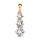 Moissanit Anhänger 925 Silber 750 Gelbgold Vermeil ca. 2,38 ct.