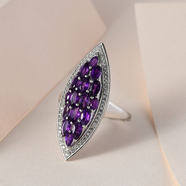 Afrikanischer Amethyst und Zirkon-Cocktail-Ring - 2,50 ct. image number 2