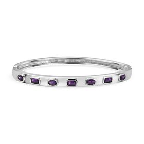 Afrikanischer Amethyst Armreif ca. 19 cm Edelstahl ca. 1.70 ct