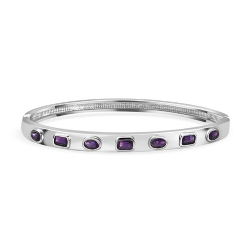 Afrikanischer Amethyst Armreif ca. 19 cm Edelstahl ca. 1.70 ct image number 0