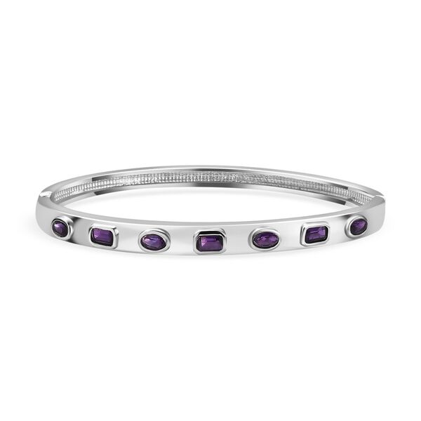 Afrikanischer Amethyst Armreif ca. 19 cm Edelstahl ca. 1.70 ct image number 0