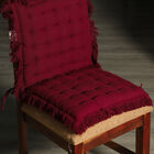 2er Set Stuhlpolster aus 100% Baumwolle mit Fransen und Bändern, 40x40x3 cm, rot image number 1