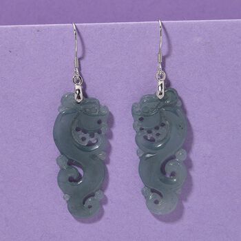 D'Joy Nat&uuml;rlicher Olmek Jadeit Ohrringe 925 Silber rhodiniert ca. 20.00 ct