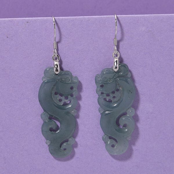 D'Joy Nat&uuml;rlicher Olmek Jadeit Ohrringe 925 Silber rhodiniert ca. 20.00 ct image number 2