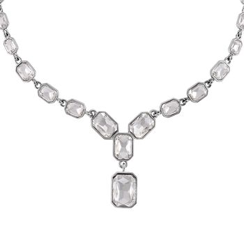 Wei&szlig;er Kristall Halskette, ca. 50 cm