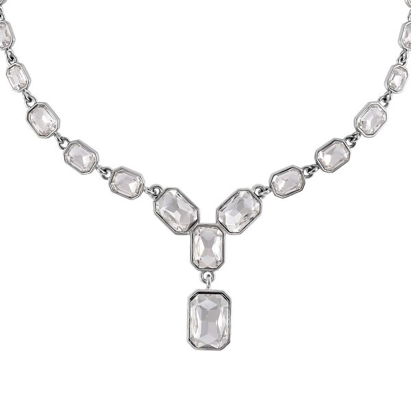Wei&szlig;er Kristall Halskette, ca. 50 cm image number 2