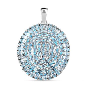 Himmelblauer Topas Anh&auml;nger, 925 Silber platiniert ca. 22.61 ct