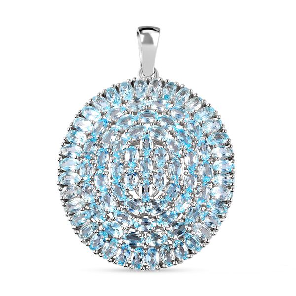 Himmelblauer Topas Anh&auml;nger, 925 Silber platiniert ca. 22.61 ct