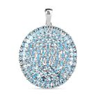 Himmelblauer Topas Anhänger, 925 Silber platiniert ca. 22.61 ct