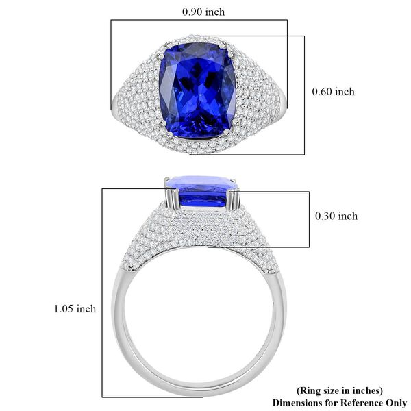 RHAPSODY zertifiziert und geprüft AAAA Tansanit und Diamant Ring in 950 Platin - 6,65 ct. image number 4