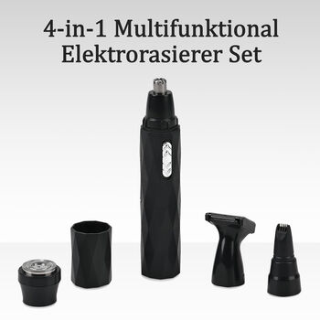 4-in-1 Multifunktional Elektrorasierer Set, schwarz