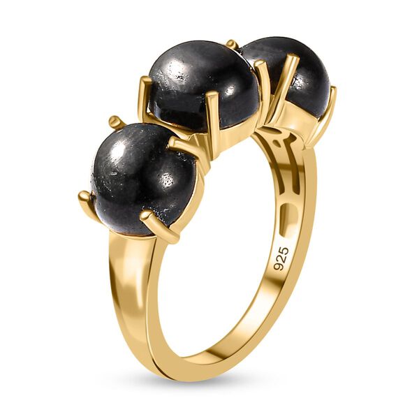 Schwarz Stern Diopsid Ring, 925 Silber vergoldet, (Gr&ouml;&szlig;e 19.00) ca. 8.48 ct image number 5