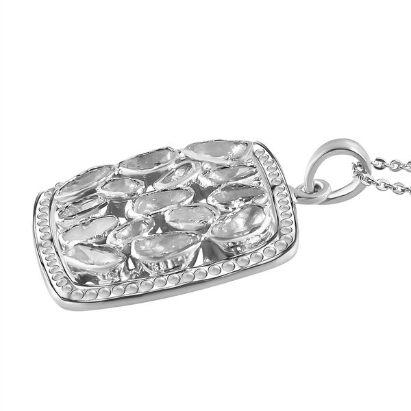 Handgearbeiteter, nat&uuml;rlicher Polki Diamant Anh&auml;nger mit 50cm Kette- 1 ct. image number 3